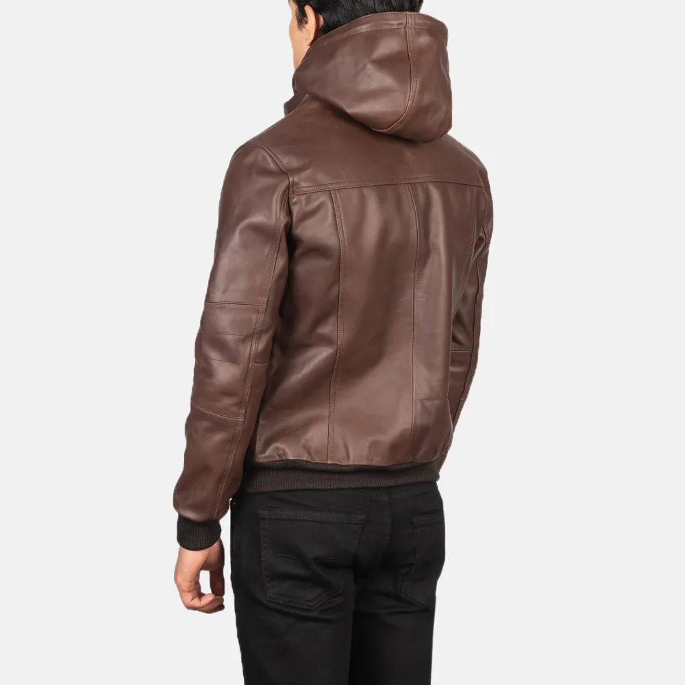 A real leather brown jacket bomber that is extremely well-made and exudes luxury. An opulent focal point that is ideal for the discriminating fashionista.